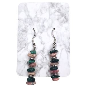 🌟2 for $15 - Natural Gemstone & Crystal Chip Bead Earrings - 925 SS